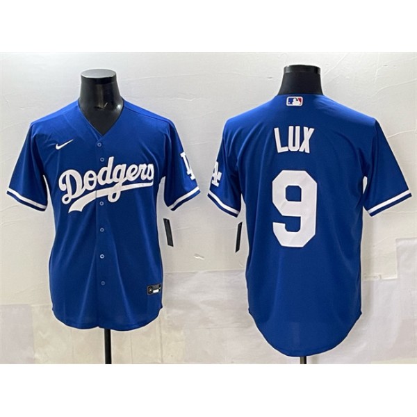 Los Angeles Dodgers #9 Gavin Lux Blue Cool Base Stitched Jersey