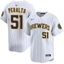 Milwaukee Brewers #51 Freddy Peralta White Alternate Limited Stitched Jersey
