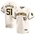 Milwaukee Brewers #51 Freddy Peralta Cream Limited Stitched Jersey