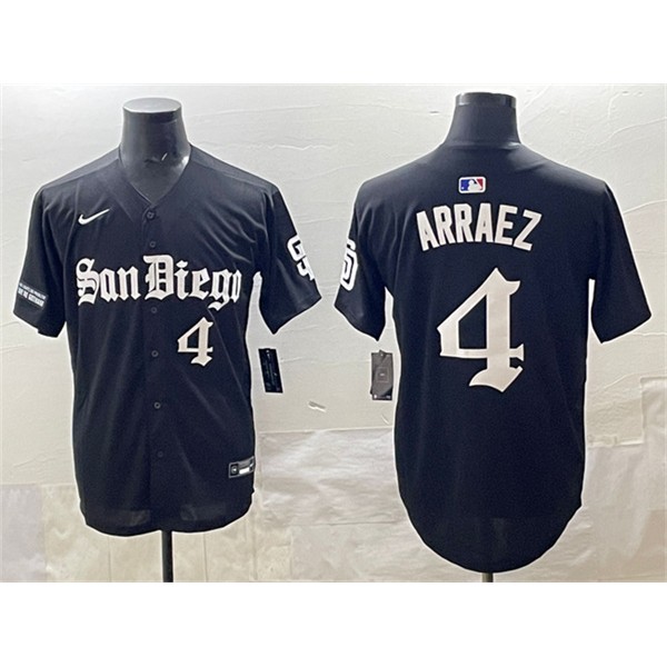 San Diego Padres #4 Luis Arraez Black Gothic Edition Vapor Limited Stitched Jersey