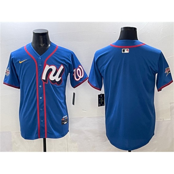 National League Washington Nationals Blank Blue 2025 All-Star Edition Limited Stitched Jersey