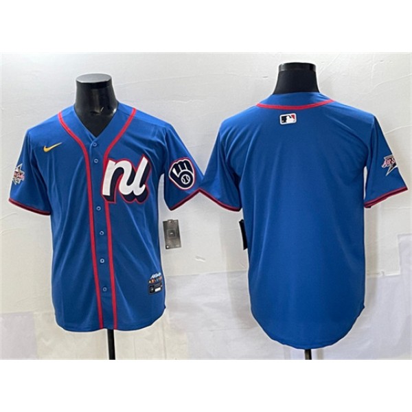 Milwaukee Brewers Blank Blue 2025 All-Star Edition Limited Stitched Jersey