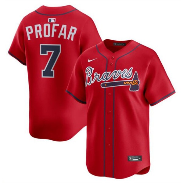 Atlanta Braves #7 Jurickson Profar Red 2025 Alternate Limited Stitched Jersey