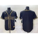 San Diego Padres Blank Black Gold Stitched Jersey