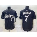Houston Astros #7 C.J. Stroud Black Gothic 'Houston Born Barrio Raised' Limited Stitched Jersey