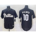 Philadelphia Phillies #10 J.T. Realmuto Black Lights Out Limited Stitched Jersey