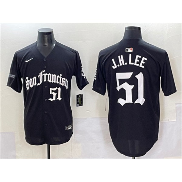 San Francisco Giants #51 Jung Hoo Lee Black 'Gothic Fog Edition' Vapor Premier Limited Stitched Jersey