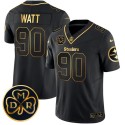 Pittsburgh Steelers #90 T.J. Watt Black Gold F.U.S.E. DMR Patch Vapor Limited Football Stitched Jersey
