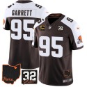 Cleveland Browns #95 Myles Garrett Brown Alternate 2025 F.U.S.E. 4-Star C Patch With Jim Brown Memorial Home Patch Vapor Limited Football Stitched Jersey