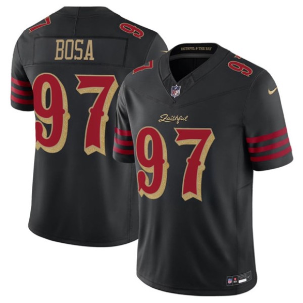 San Francisco 49ers #97 Nick Bosa Black 2025 F.U.S.E. “Rivalries” Vapor Limited Football Stitched Jersey