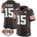 Cleveland Browns #15 Joe Flacco Brown 2025 F.U.S.E. With 1946 75th Anniversary Patch Vapor Limited Football Stitched Jersey