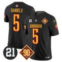 Washington Commanders #5 Jayden Daniels Black F.U.S.E. 90th Sean Taylor Patch Vapor Limited Football Stitched Jersey