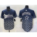 Dallas Cowboys Team Big Logo Navy Limited Stitched Jersey