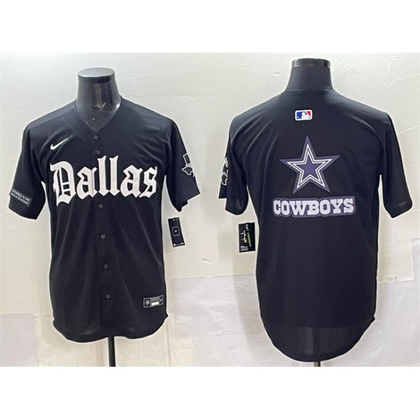 Dallas Cowboys Team Big Logo Black 'Gothic Lone Star Edition' Limited Stitched Jersey