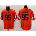 Cleveland Browns #95 Myles Garrett Orange Vapor Limited Football Stitched Jersey