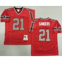 Atlanta Falcons #21 Deion Sanders Red Grey 1992 Throwback Jersey