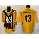 Pittsburgh Steelers #43 Troy Polamalu Gold 1933 Throwback Alternate Football Stitched Jersey