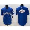 Los Angeles Dodgers Team Big Logo Blue 2025 LA Gothic Style With Fernando Patch Vapor Premier Limited Stitched Jersey