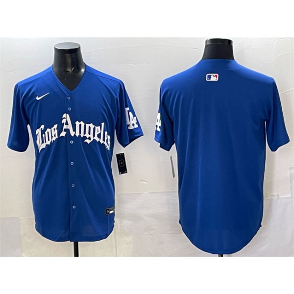 Los Angeles Dodgers Blank Blue 2025 LA Gothic Style With Fernando Patch Vapor Premier Limited Stitched Jersey