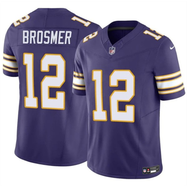 Minnesota Vikings #12 Max Brosmer Purple 2025 F.U.S.E. Throwback Vapor Untouchable Limited Football Stitched Jersey