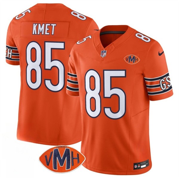 Chicago Bears #85 Cole Kmet Orange 2025 F.U.S.E. With VMH Patch Vapor Untouchable Limited Football Stitched Jersey