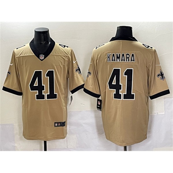 New Orleans Saints #41 Alvin Kamara Gold Alternate Vapor Limited Football Stitched Jersey