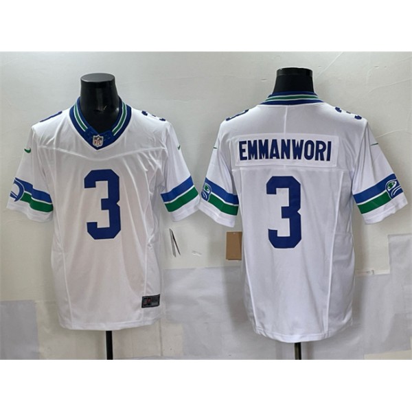 Seattle Seahawks #3 Nick Emmanwori White F.U.S.E. Throwback Vapor Limited Football Stitched Jersey