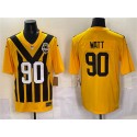 Pittsburgh Steelers #90 T.J. Watt Gold 1933 Throwback Alternate Football Stitched Game Jersey