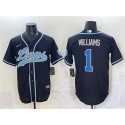 Detroit Lions #1 Jameson Williams Black Stitched Jersey