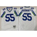 Seattle Seahawks #55 Brian Bosworth White Throwback Football Stitched Jersey