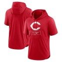 Cincinnati Reds Red Short Sleeve Pullover Hoodie