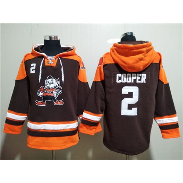 Cleveland Browns #2 Amari Cooper Brown Lace-Up Pullover Hoodie
