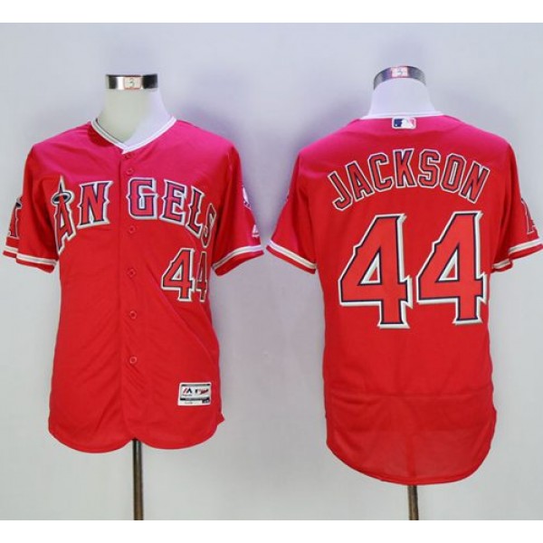 Angels Of Anaheim #44 Reggie Jackson Red Flexbase Authentic Collection Stitched Jersey