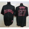 Angels Of Anaheim #27 Mike Trout Black Fashion Stitched Jersey
