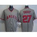 Angels Of Anaheim #27 Mike Trout Grey New Cool Base Stitched Jersey