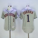 Astros #1 Carlos Correa Grey Flexbase Authentic Collection Stitched Jersey