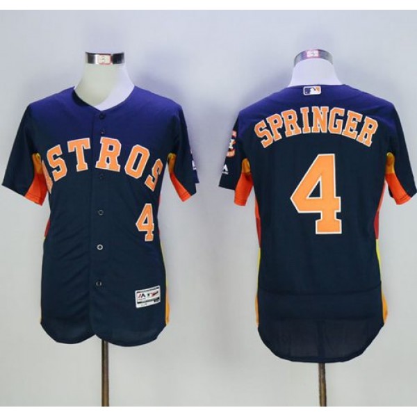 Astros #4 George Springer Navy Blue Flexbase Authentic Collection Stitched Jersey