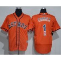 Astros #1 Carlos Correa Orange USA Flag Fashion Stitched Jersey