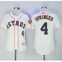 Astros #4 George Springer White Flexbase Authentic Collection Stitched Jersey