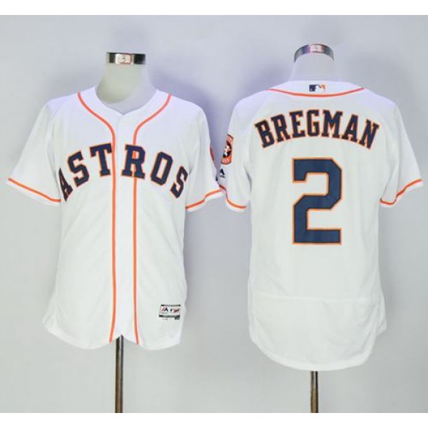 Astros #2 Alex Bregman White Flexbase Authentic Collection Stitched Jersey