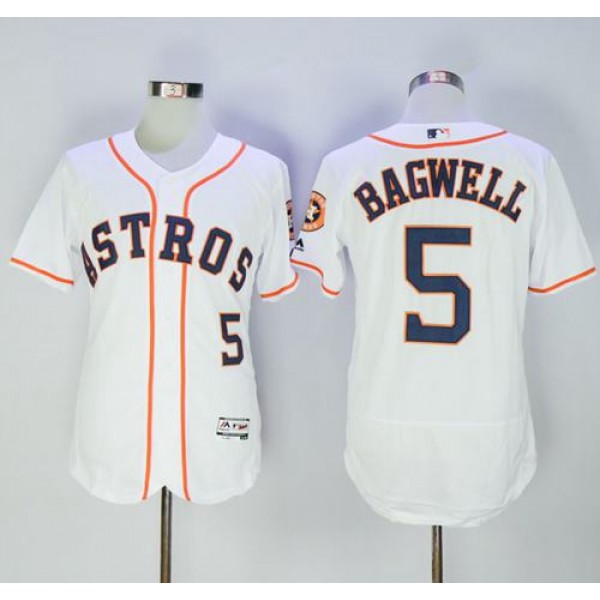 Astros #5 Jeff Bagwell White Flexbase Authentic Collection Stitched Jersey
