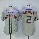 Astros #2 Alex Bregman Grey Flexbase Authentic Collection Stitched Jersey