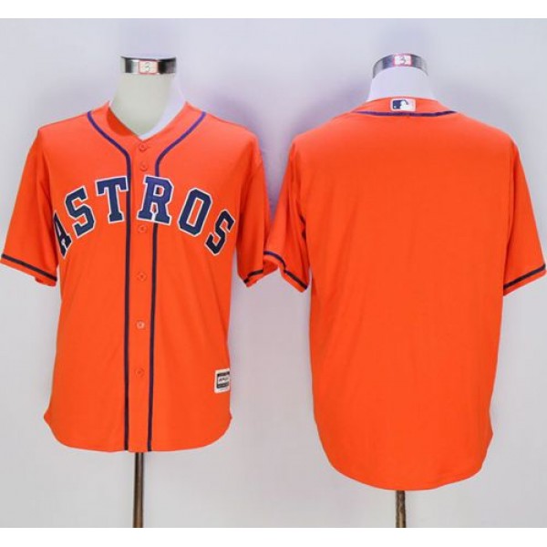 Astros Blank Orange New Cool Base Stitched Jersey