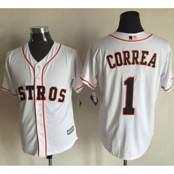 Astros #1 Carlos Correa White New Cool Base Stitched Jersey