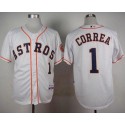 Astros #1 Carlos Correa White Cool Base Stitched Jersey