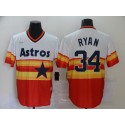 Astros #34 Nolan Ryan White Orange Stitched Jersey