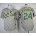 Athletics #24 Rickey Henderson Grey Cool Base Stitched Jersey