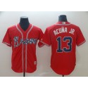 Atlanta Braves #13 Ronald Acuna Red Cool Base Stitched Jersey