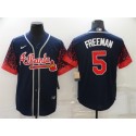 Atlanta Braves #5 Freddie Freeman Navy Stitched Jersey