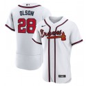 Atlanta Braves #28 Matt Olson White Flex Base Stitched Baseball Jersey